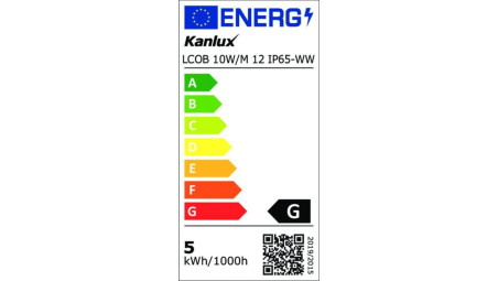 Pasek LED 12V LCOB 10W/M 12 IP65-WW 860lm/m 3000K barwa ciepła 37232