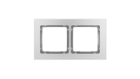 DECO Ramka uniwersalna podwójna - aluminium szczotkowane (ramka: srebrna spód: grafitowy) 7-11-DRA-2