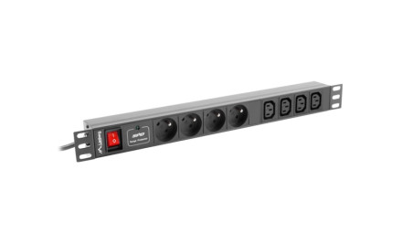 Listwa zasilająca RACK PDU 1U 16A 4x230V PL 4xIEC C13 2m czarna PDU-04E04I-0200-BK