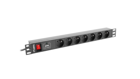 Listwa zasilająca RACK PDU 1U 16A 7x230V PL 2m czarna PDU-07E-0200-BK