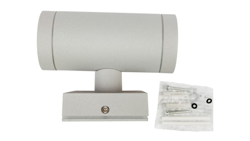 Oprawa ścienna BART EL-235 2x35W GU10 szara IP54 góra dół kinkiet 7080 Oprawa ścienna BART EL-235 2x35W GU10 szara IP54 góra dół kinkiet 7080