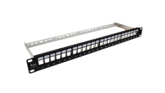 Patch panel 19 cali pusty, modularny 24 porty 1U z podporą niewyposażony PK020