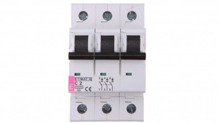 Wyłącznik nadprądowy 3P C 2A 10kA AC ETIMAT10 002135708