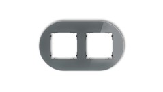 ICON Ramka uniwersalna podwójna okrągła - efekt szkła (ramka: grafitowa spód: czarny) 28-12-IRSO-2