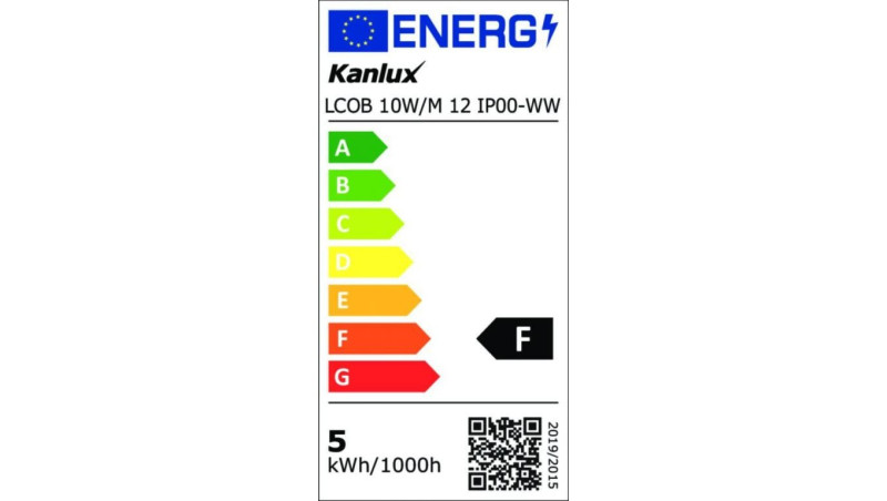 Taśma LED 12V LCOB 10W/M 12 IP00-WW 920lm/m 3000K Ra90 rolka 5mb 3 lata Gwarancji 37230