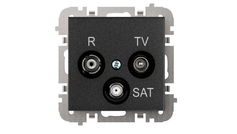 SANTRA gniazdo R-TV-SAT końcowe bez ramki podtynkowe czarny 4153-19 SANTRA gniazdo R-TV-SAT końcowe bez ramki podtynkowe czarny 4153-19