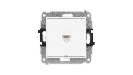 ICON Mechanizm gniazda komputerowego pojedynczego 1xRJ45, kat. 5e, 8-stykowy, bez pola opisowego biały mat 25IGKBO-1