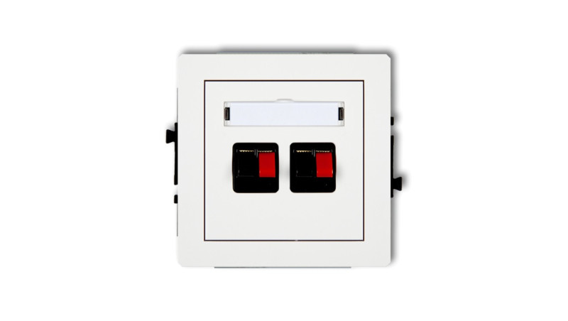 DECO Mechanizm gniazda głośnikowego podwójnego, biały mat 25DGG-2