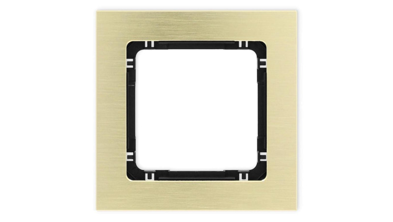 DECO Ramka uniwersalna pojedyncza - aluminium szczotkowane (ramka: kolor mosiężny spód: czarny) 8-12-DRA-1 DECO Ramka uniwersalna pojedyncza - aluminium szczotkowane (ramka: kolor mosiężny spód: czarny) 8-12-DRA-1