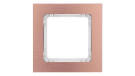 DECO Ramka uniwersalna pojedyncza - aluminium szczotkowane (ramka: kolor miedziany spód: biały) 9-0-DRA-1