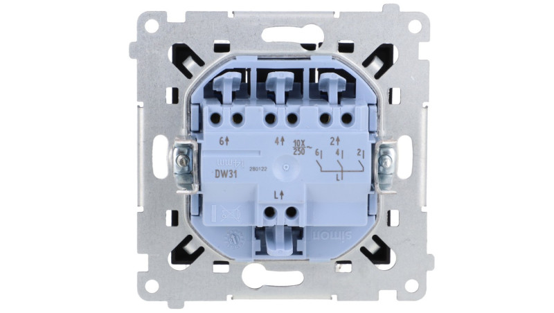 Simon 54 Łącznik potrójny (moduł) 10AX 250V szybkozłącza, czarny mat DW31.01/49