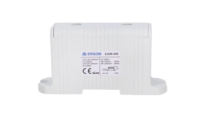 Złączka szynowa 1-torowa ZJUN-240 240mm2 szara R34RR-07010011001 Złączka szynowa 1-torowa ZJUN-240 240mm2 szara R34RR-07010011001