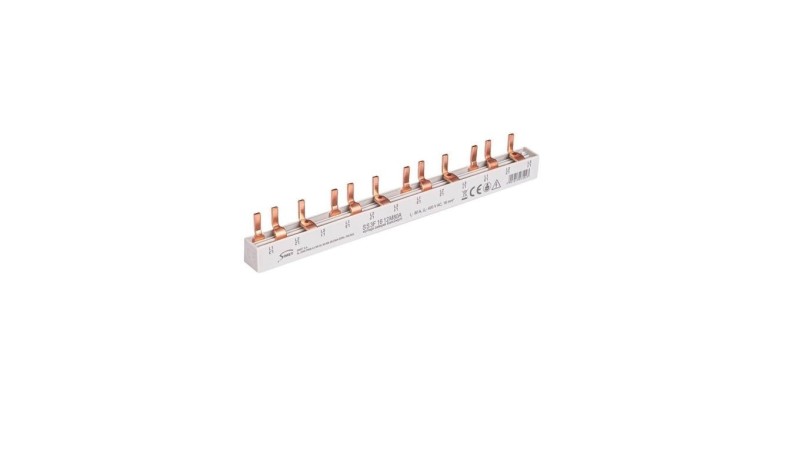 Szyna prądowa łączeniowa - sztyftowa 3-fazowa 80A 12 modułów 16 mm 81998006 Szyna prądowa łączeniowa - sztyftowa 3-fazowa 80A 12 modułów 16 mm 81998006