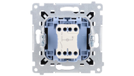Simon 54 Łącznik jednobiegunowy z sygnalizacją załączenia LED (moduł) 10AX 250V szybkozłącza, czarny mat DW1ZL.01/49