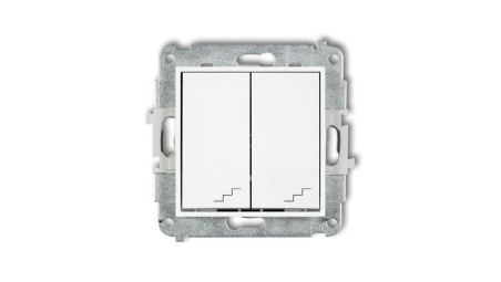 MINI Mechanizm łącznika podwójnego schodowego biały mat 25MWP-33