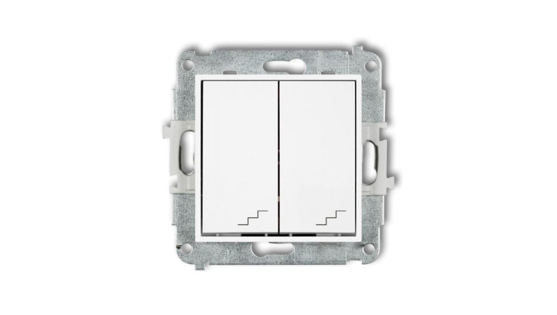 ICON Mechanizm łącznika podwójnego schodowego biały mat 25IWP-33