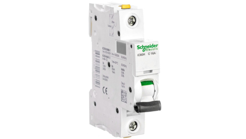 Wyłącznik nadprądowy 1P C 16A 10kA AC iC60H-C16 A9F07116 Wyłącznik nadprądowy 1P C 16A 10kA AC iC60H-C16 A9F07116