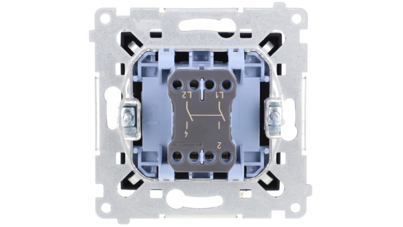 Simon 54 Łącznik dwubiegunowy (moduł) 16AX 250V zaciski śrubowe czarny mat DW2A.01/49