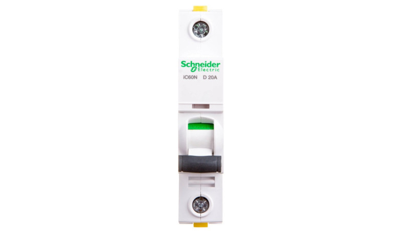 Wyłącznik nadprądowy 1P D 20A 6kA AC iC60N-D20 A9F05120
