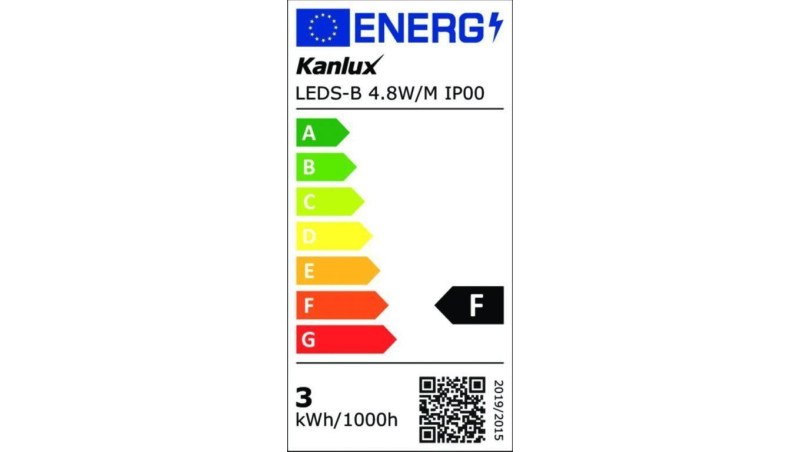 Taśma LED 12V LEDS-B 4.8W/M IP00-WW 450lm/m 3000K IP00 FPC rolka 5mb 24516