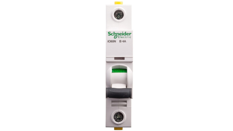 Wyłącznik nadprądowy 1P B 4A 6kA AC iC60N-B4 A9F03104 Wyłącznik nadprądowy 1P B 4A 6kA AC iC60N-B4 A9F03104