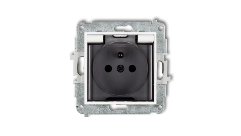 MINI Mechanizm gniazda bryzgoszczelnego z uziemieniem 2P+Z (klapka dymna, przesłony torów prądowych) biały mat 25MGPB-1zdp MINI Mechanizm gniazda bryzgoszczelnego z uziemieniem 2P+Z (klapka dymna, przesłony torów prądowych) biały mat 25MGPB-1zdp