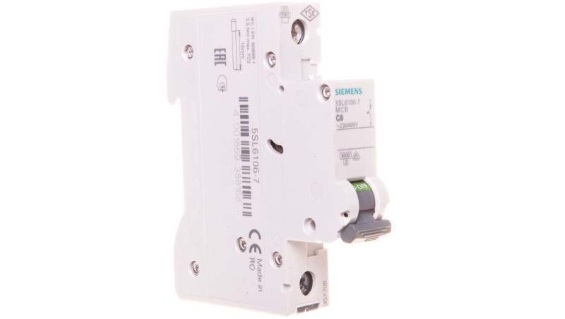Wyłącznik nadprądowy SENTRON 5SL6 1P C 6A 6kA AC 5SL6106-7 Wyłącznik nadprądowy SENTRON 5SL6 1P C 6A 6kA AC 5SL6106-7