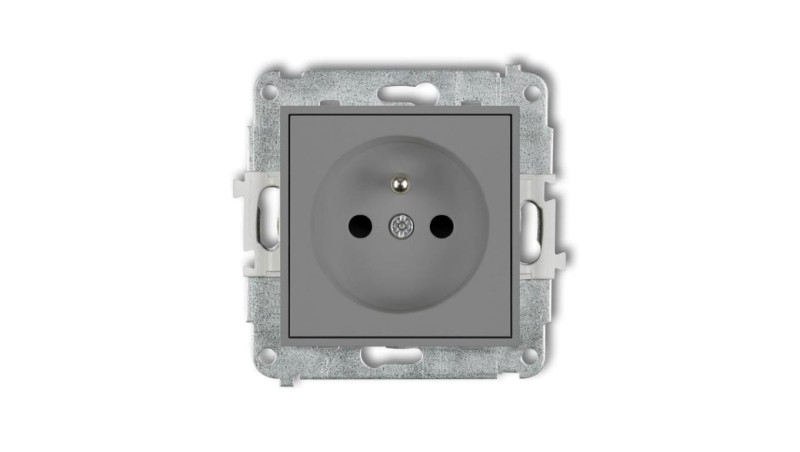 ICON Mechanizm gniazda pojedynczego z uziemieniem 2P+Z (przesłony torów prądowych) szary mat 27IGP-1zp ICON Mechanizm gniazda pojedynczego z uziemieniem 2P+Z (przesłony torów prądowych) szary mat 27IGP-1zp