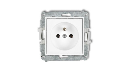 ICON Mechanizm gniazda pojedynczego z uziemieniem 2P+Z (bez przesłon torów prądowych) biały mat 25IGP-1z