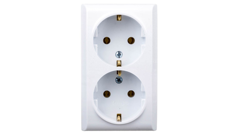 BIS Gniazdo podwójne z/u Schuko białe GN-2BS/00 BIS Gniazdo podwójne z/u Schuko białe GN-2BS/00