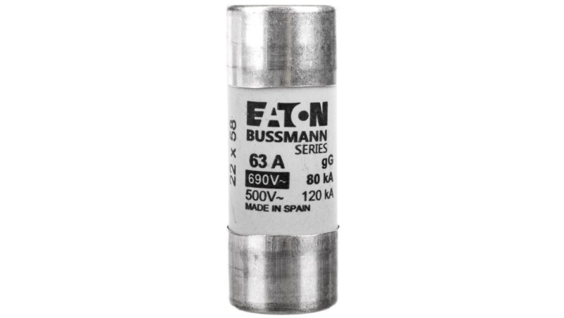 Wkładka bezpiecznikowa cylindryczna 22x58mm 63A gL/gG 690V C22G63 Wkładka bezpiecznikowa cylindryczna 22x58mm 63A gL/gG 690V C22G63