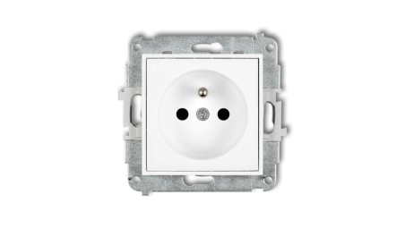 ICON Mechanizm gniazda pojedynczego z uziemieniem 2P+Z (przesłony torów prądowych) biały IGP-1zp