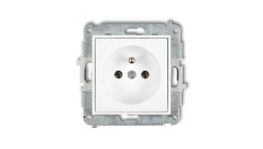 ICON Mechanizm gniazda pojedynczego z uziemieniem 2P+Z (bez przesłon torów prądowych) biały IGP-1z