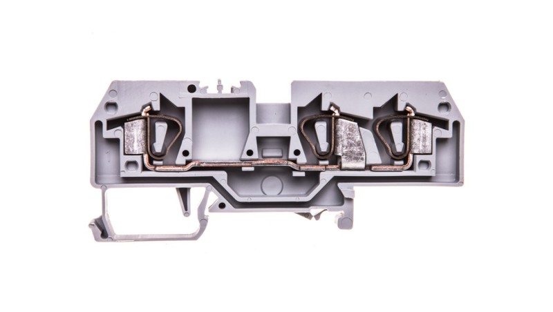 Złączka szynowa 3-przewodowa 6mm2 szara 282-681