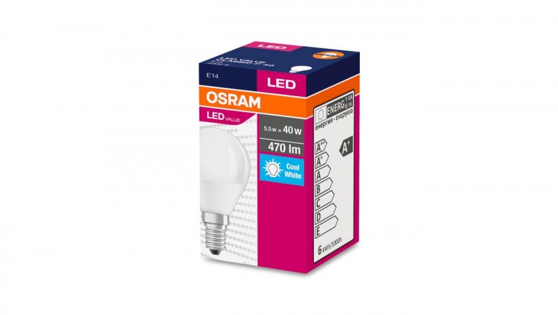 Żarówka LED VALUE CLASSIC P 40 E14 4,9W 470lm 4000K 840 FR non-dim 4058075147911 /10szt./