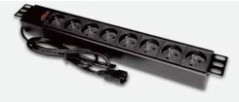 Listwa zasilająca rack 19 cali PDU gniazdo 9 x CEE 7/5 wtyk IEC320 C14