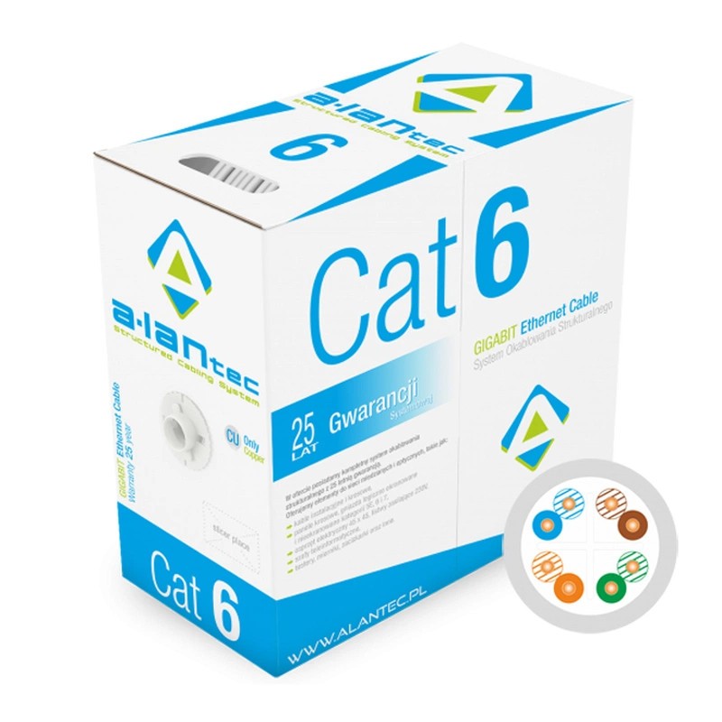 Kabel teleinformatyczny U/UTP kat.6 LSOH Eca szary ALANTEC /305m/