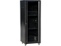 Szafa teleinformatyczna rack 19 cali 42U 600x800, drzwi szklane, kolor czarny FLAT PACK