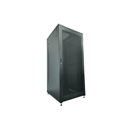 Szafa serwerowa rack 19 cali 42U 800x1000, drzwi szklane, kolor czarny FLAT PACK