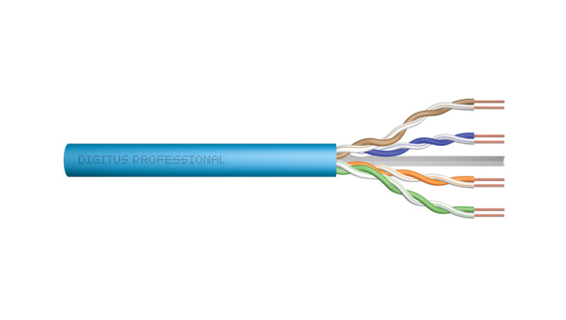 Kabel teleinformatyczny U/UTP kat. 6A 4x2xAWG23 LSOH drut niebieski Dca DK-1614-A-VH-05 /50m/