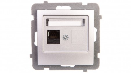 AS Gniazdo komputerowe pojedyncze RJ45 kat.5e MMC srebro GPK-1G/K/m/18