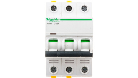 Wyłącznik nadprądowy 3P D 0,5A 6kA AC iC60N-D0,5-3 A9F05370