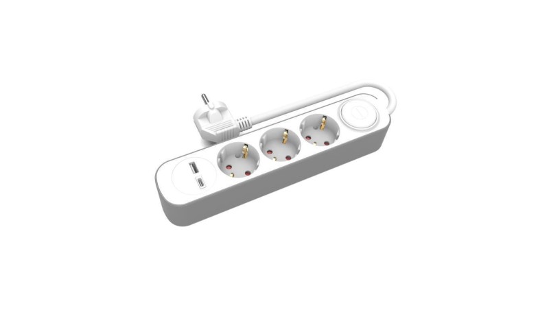 Przedłużacz stały 3x z włącznikiem oraz gniazdami USB A USB C 5m schuko PS-370SWS+USBA+USBC/5 E W-30008 Przedłużacz stały 3x z włącznikiem oraz gniazdami USB A USB C 5m schuko PS-370SWS+USBA+USBC/5 E W-30008