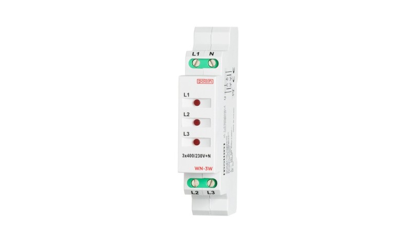Lampka modułowa LED 3-fazowy 3x400V AC TH35 WN-3W Lampka modułowa LED 3-fazowy 3x400V AC TH35 WN-3W