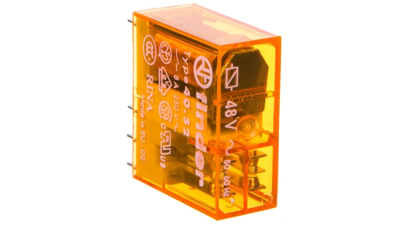 Przekaźnik miniaturowy 2P 8A 48V AC 40.52.8.048.0000 Przekaźnik miniaturowy 2P 8A 48V AC 40.52.8.048.0000