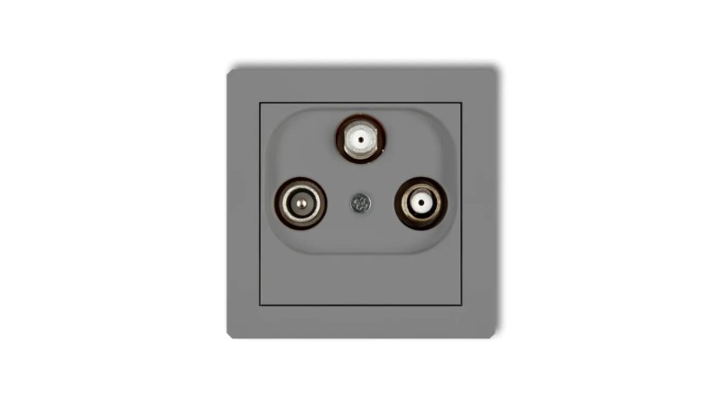 DECO Gniazdo antenowe 2 wyjścia SAT + TV szary mat 27DGSN DECO Gniazdo antenowe 2 wyjścia SAT + TV szary mat 27DGSN