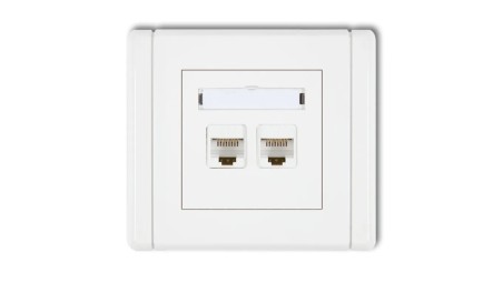 FLEXI Gniazdo komputerowe podwójne 2xRJ45, kat. 6, 8-stykowe biały FGK-4