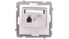 AS Gniazdo telefoniczne pojedyncze RJ11 srebro GPT-1G/m/18