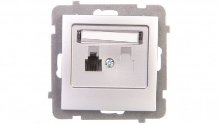 AS Gniazdo telefoniczne pojedyncze RJ11 srebro GPT-1G/m/18