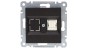 Lumina Gniazdo komputerowe pojedyncze RJ45 kat.5e UTP czarne WL2113 Lumina Gniazdo komputerowe pojedyncze RJ45 kat.5e UTP czarne WL2113
